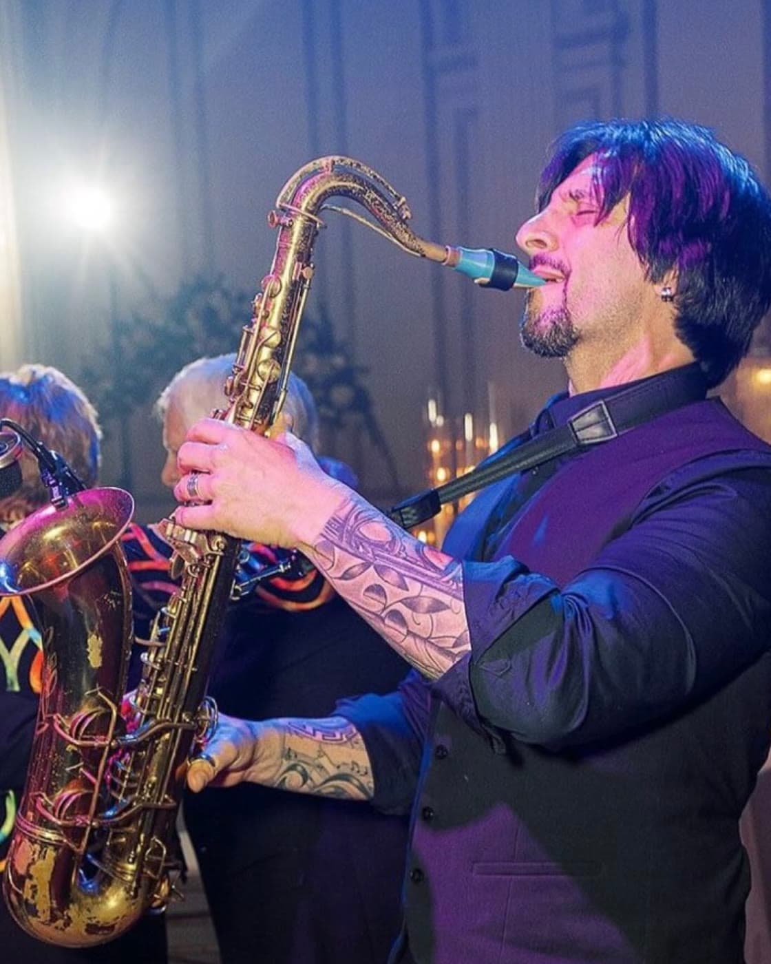 Greg Capozzi playing tenor sax live at a wedding