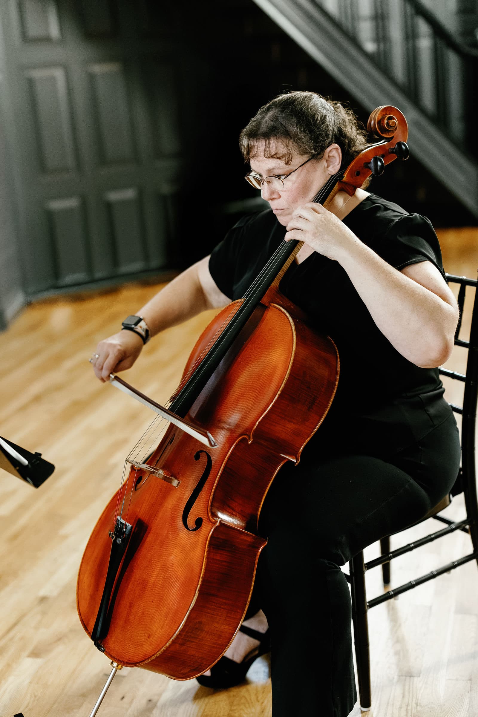 C-Zone's cellist playing a wedding ceremony at The Tower