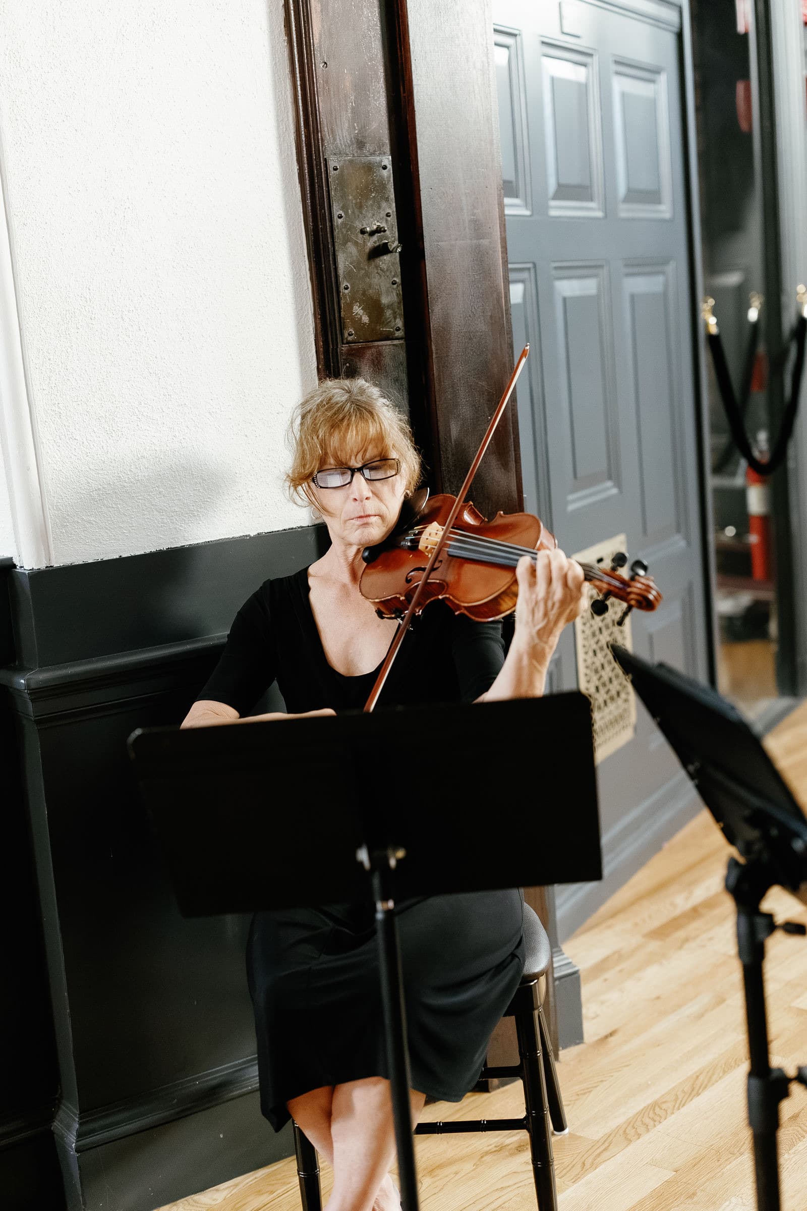 C-Zone's violinist playing a wedding ceremony at The Tower